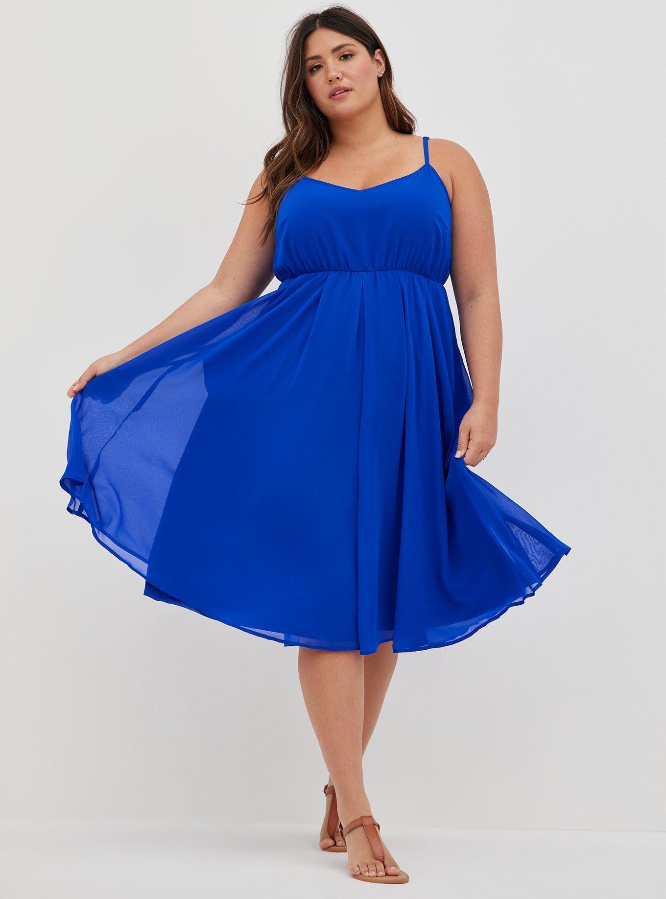 Torrid blue cheap chiffon dress