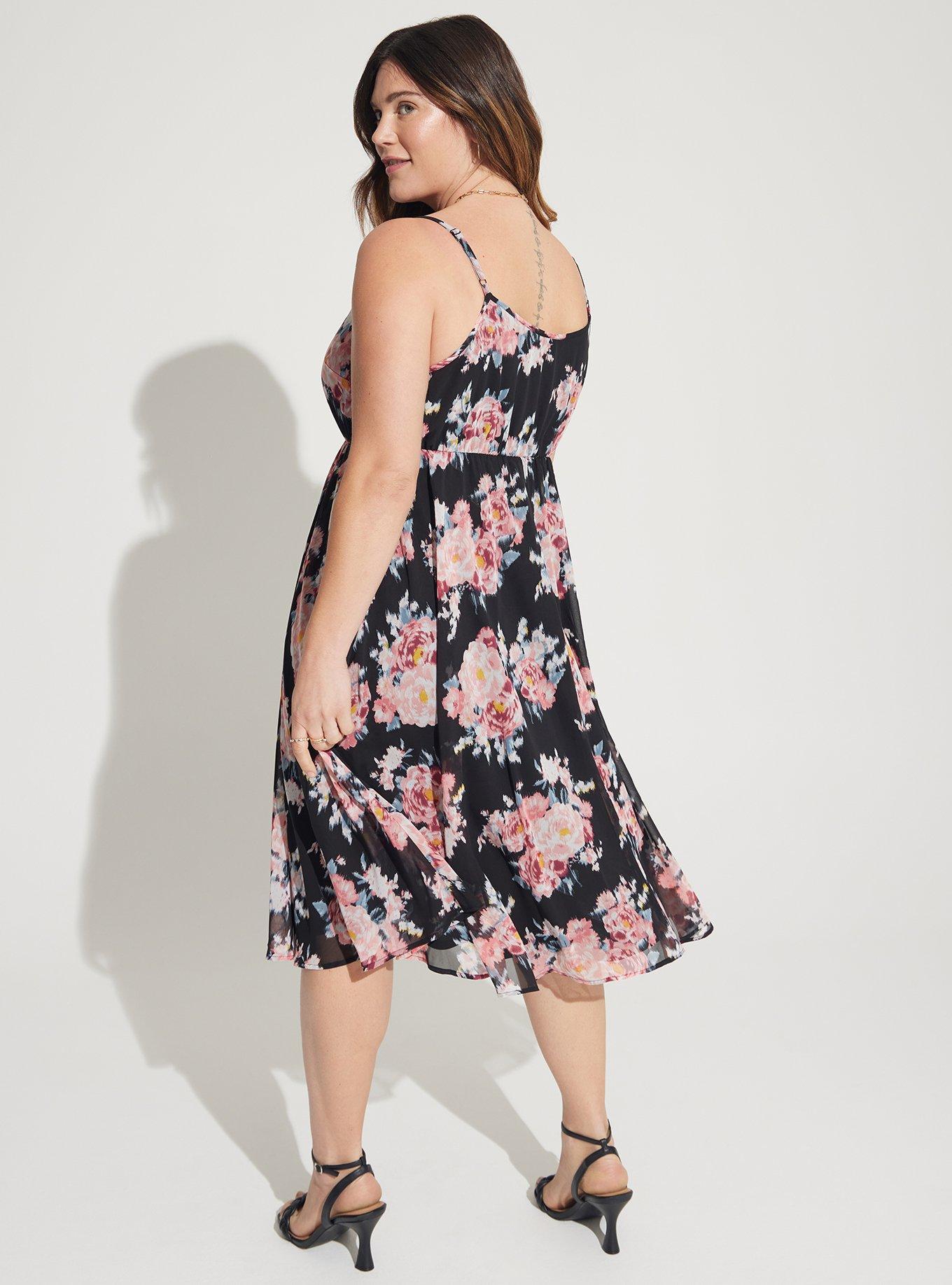 TORRID Midi Chiffon Pleated Dress