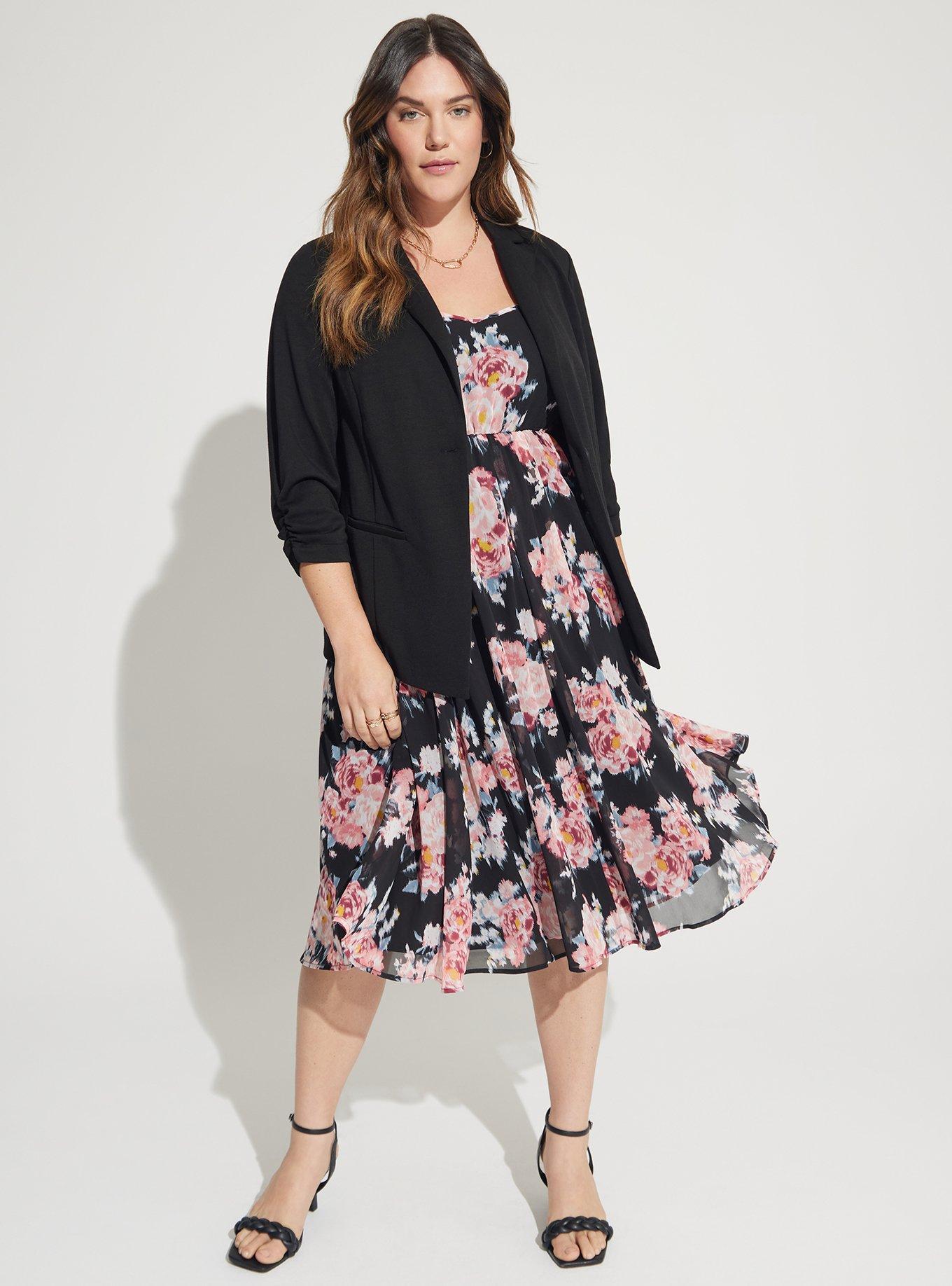 TORRID Midi Chiffon Pleated Dress