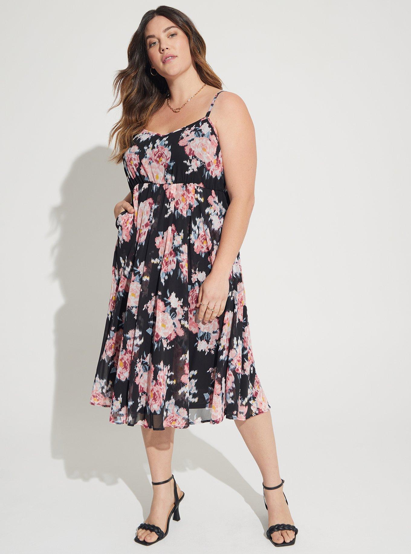 Plus Size - Midi Chiffon Pleated Dress - Torrid