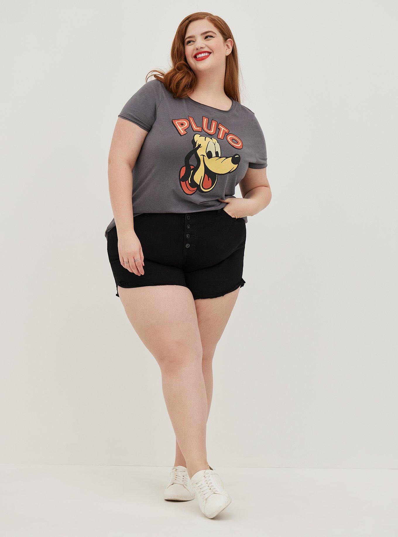Plus Size Disney Mickey & Friends Distressed Top - Triblend Jersey Pluto Grey, DARK GREY, alternate