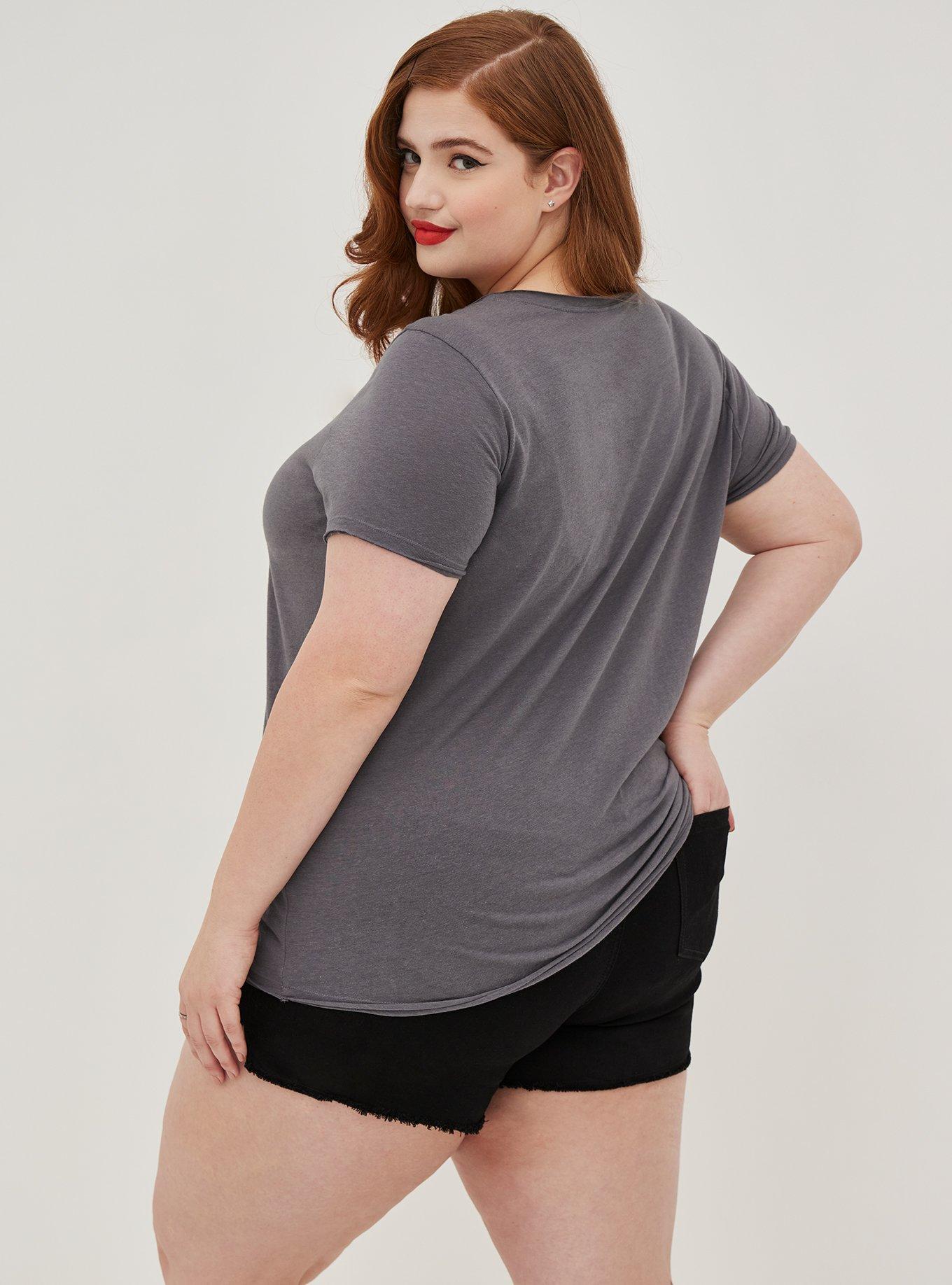 Plus Size Disney Mickey & Friends Distressed Top - Triblend Jersey Pluto Grey, DARK GREY, alternate