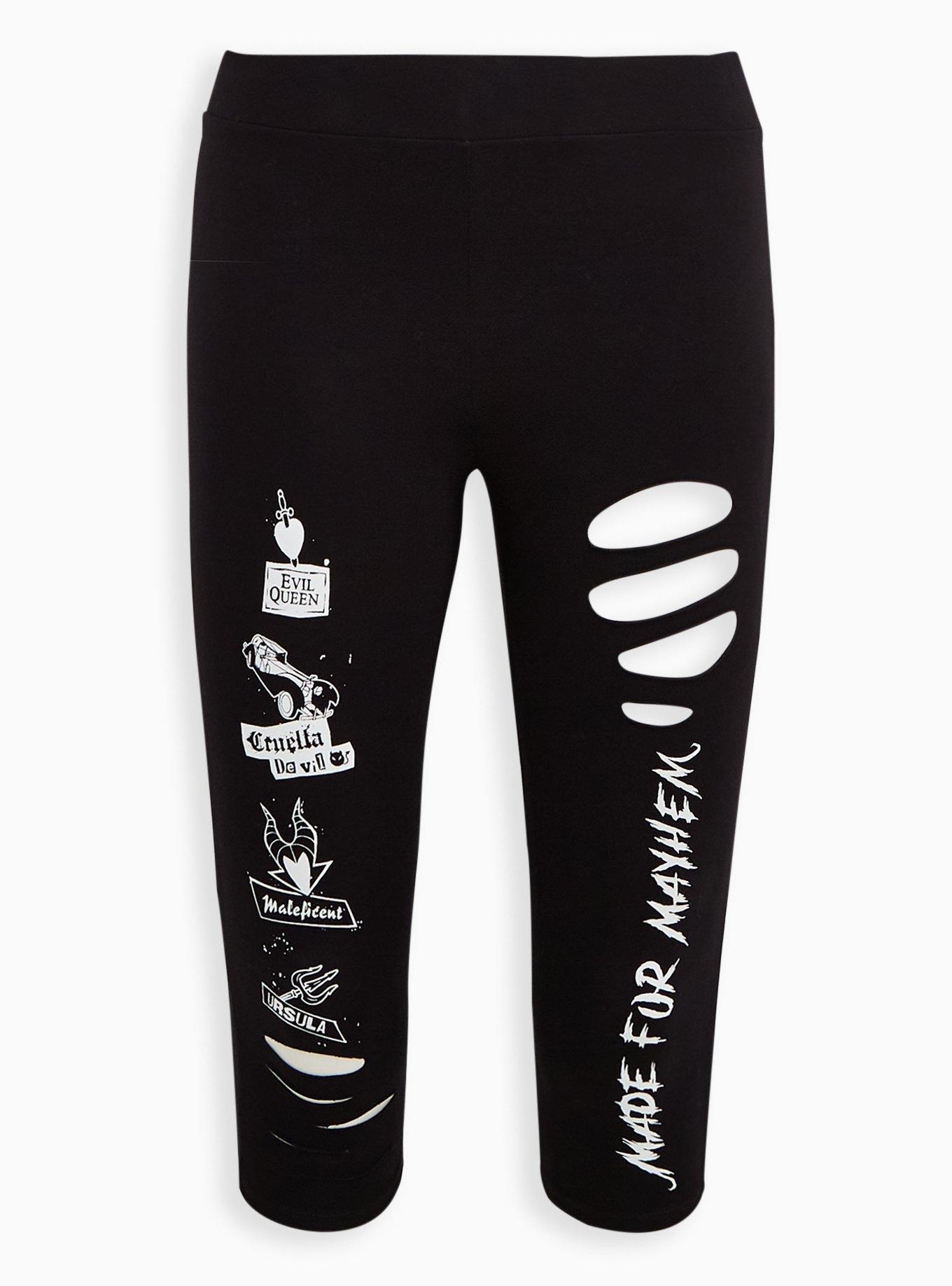 Plus Size Destructed Pedal Pusher Disney Villains Black Torrid