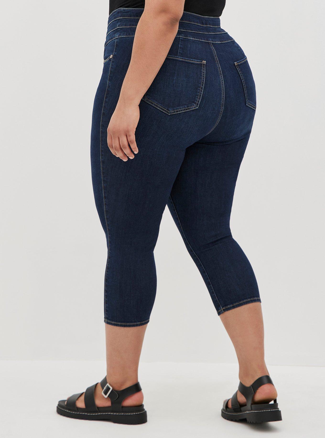 Crop Triple Waistband Jean - Premium Stretch Dark Wash, WILLIAMSBURG, alternate