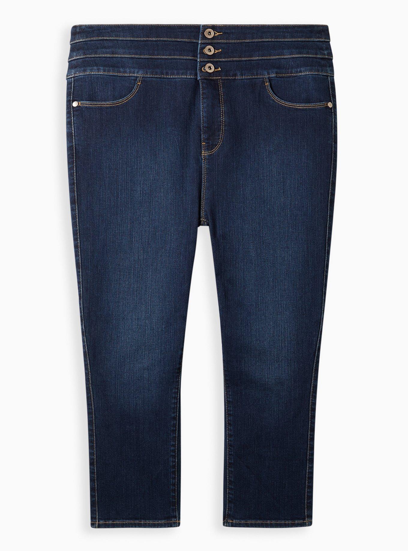 Crop Triple Waistband Jean - Premium Stretch Dark Wash, WILLIAMSBURG, hi-res