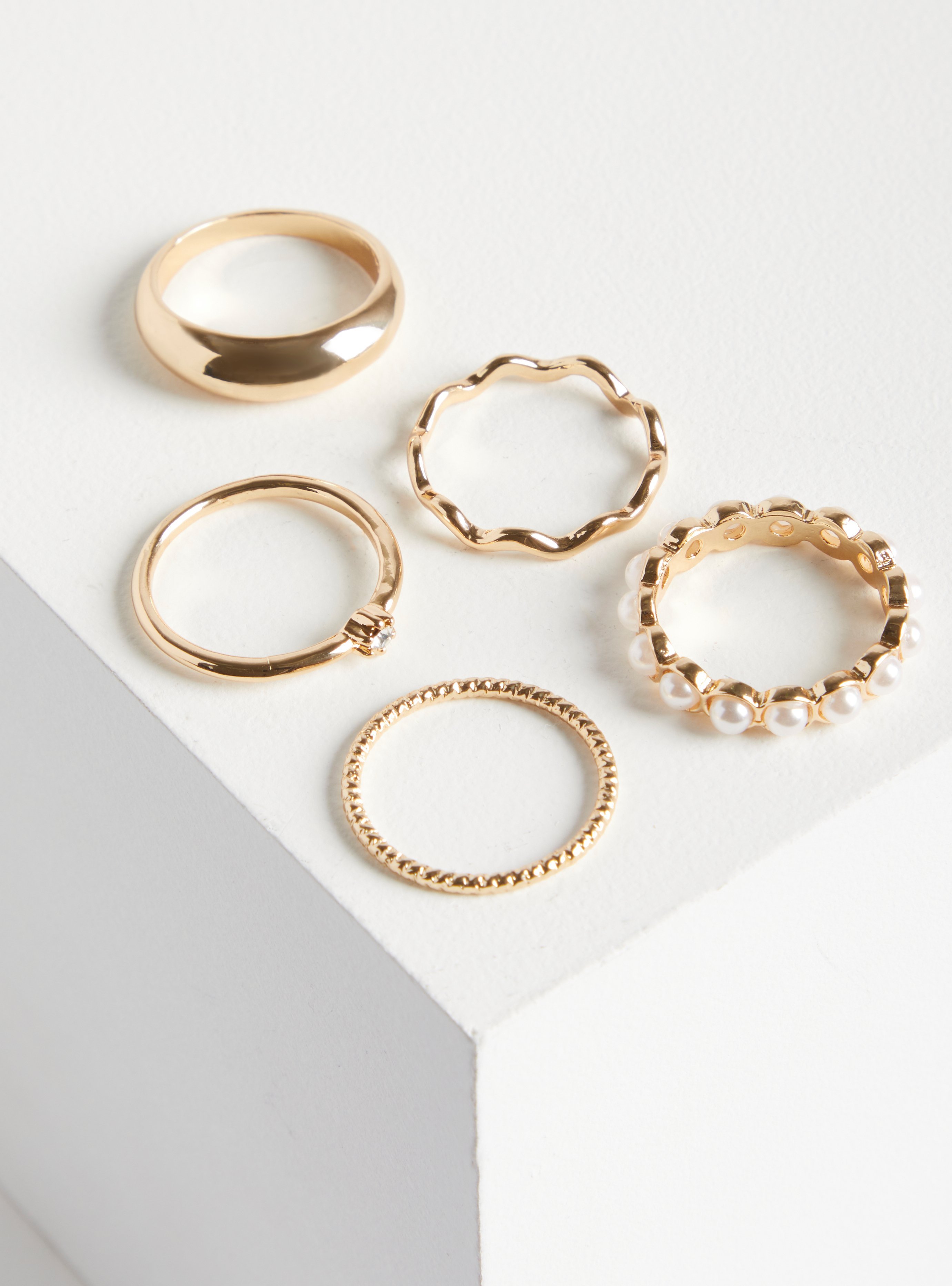 Plus Size - Ring Set - Gold Tone Pearl - Torrid