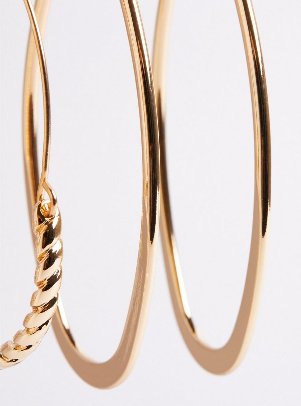 Plus Size - Hoop & Stud Earrings Set of 6 - Gold Tone - Torrid