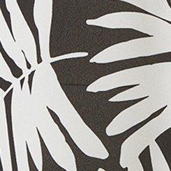 Plus Size Madison Georgette Button-Up Sleeveless Shirt, GRAPHIC FRONDS DEEP BLACK, swatch