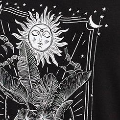 Super Soft Slub Mini Sleep Dress, SKULL TAROT DEEP BLACK, swatch