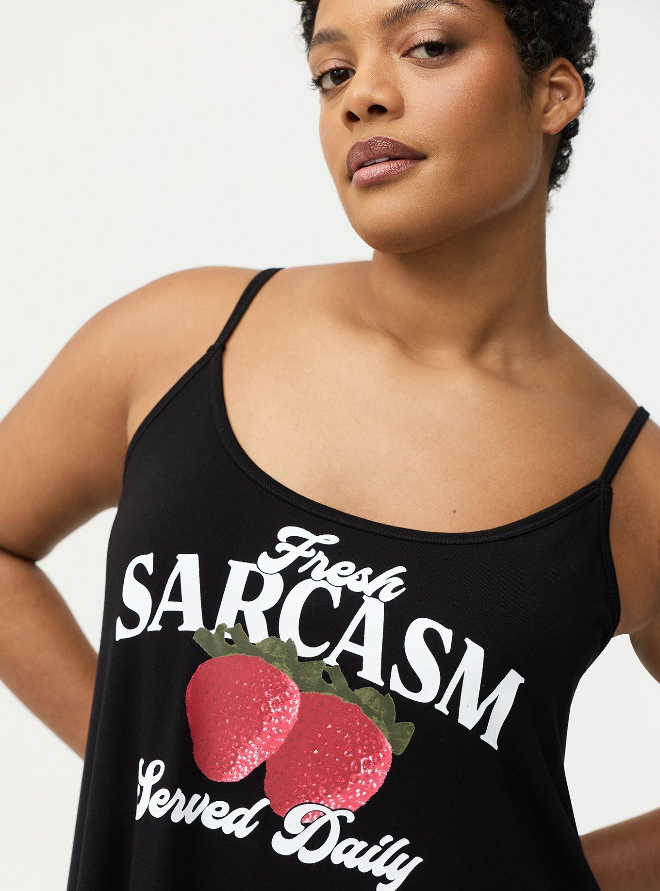 Super Soft Sleep Cami Mini Dress, FRESH SARCASM BERRIES BLACK, alternate