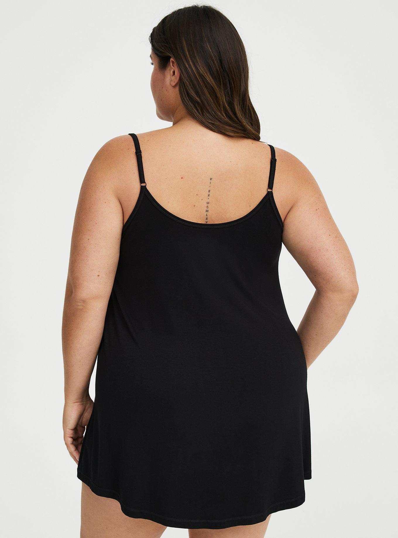 Super Soft Sleep Cami Mini Dress, DAINTY MOON BLACK, alternate