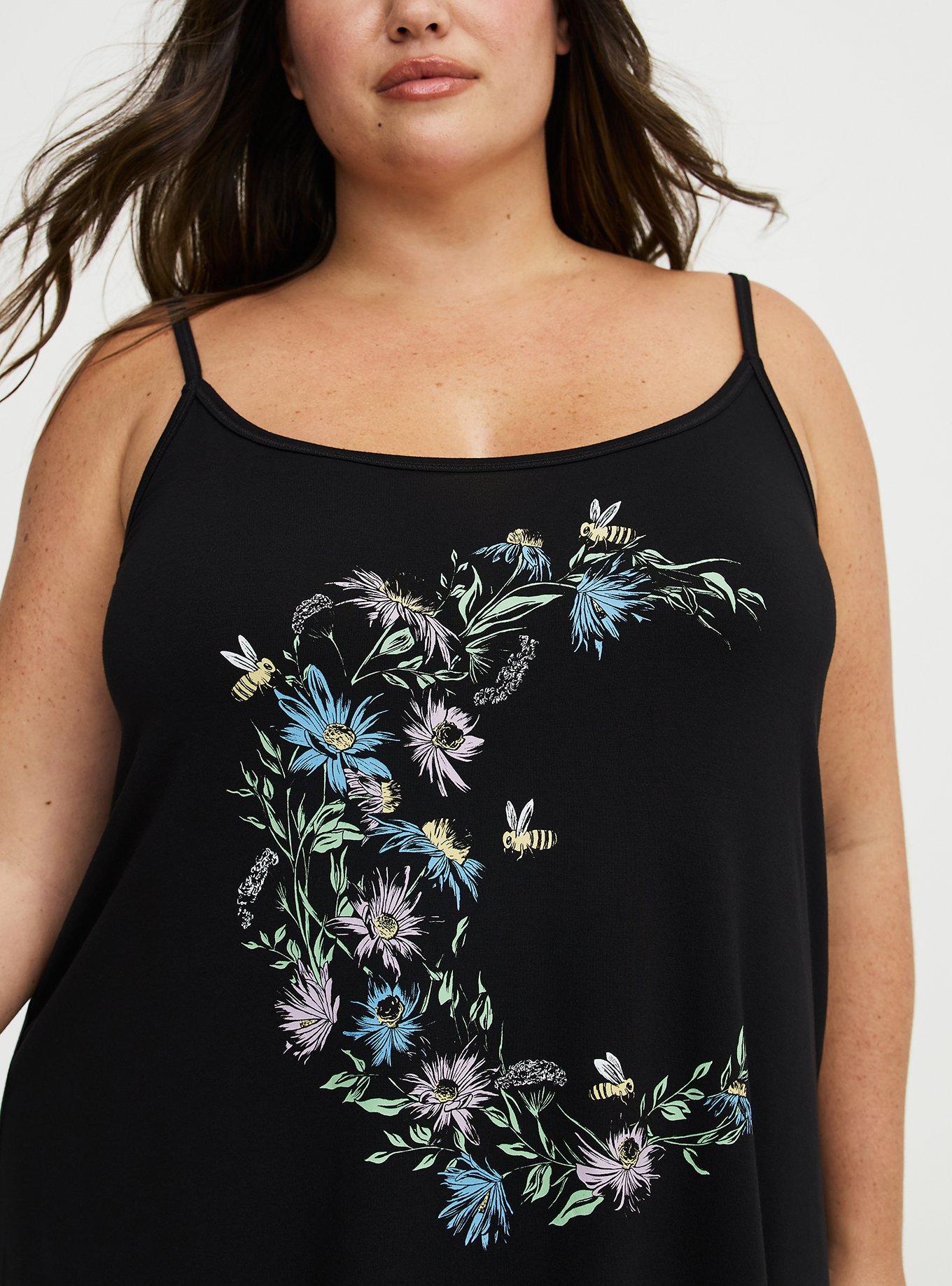 Super Soft Sleep Cami Mini Dress, DAINTY MOON BLACK, alternate