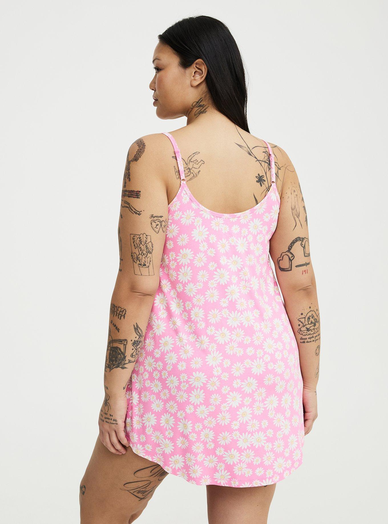 Super Soft Sleep Cami Mini Dress, SPRINKLED DAISIES FLORAL PINK, alternate