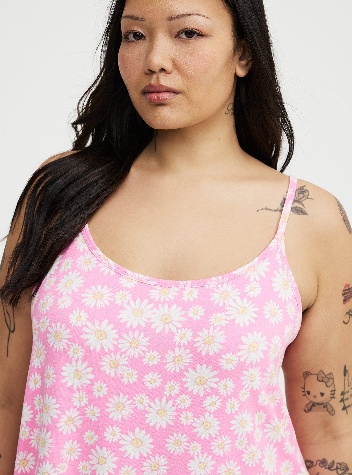 Super Soft Sleep Cami Mini Dress, SPRINKLED DAISIES FLORAL PINK, alternate