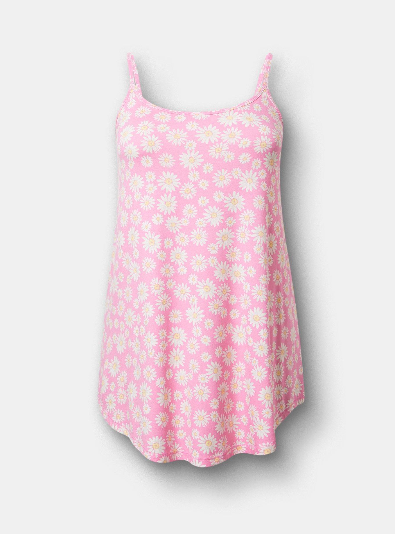 Super Soft Sleep Cami Mini Dress, SPRINKLED DAISIES FLORAL PINK, hi-res