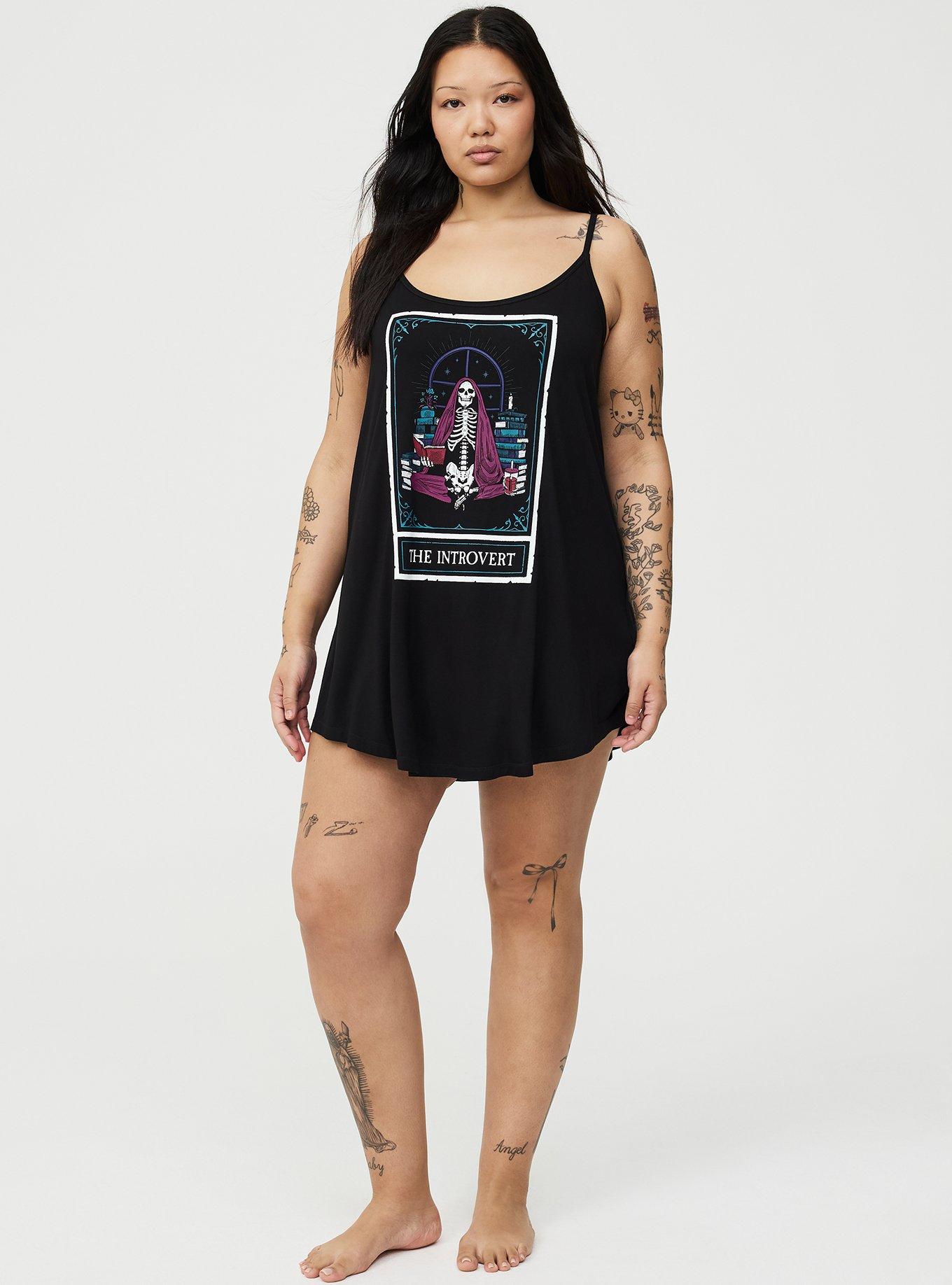 Super Soft Sleep Cami Mini Dress, THE INTROVERT BLACK, alternate