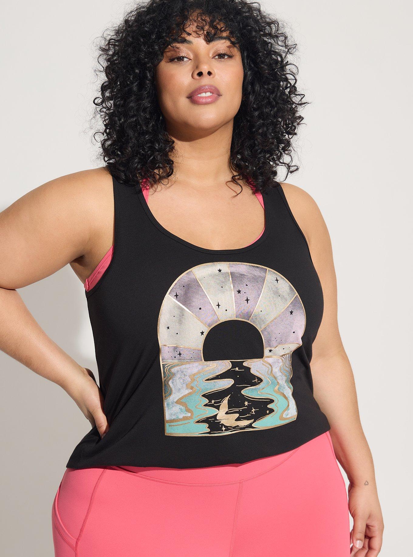 Performance Cotton Scoop Neck Sleeveless Active Tank, REAL GOOD DEEP BLACK, hi-res