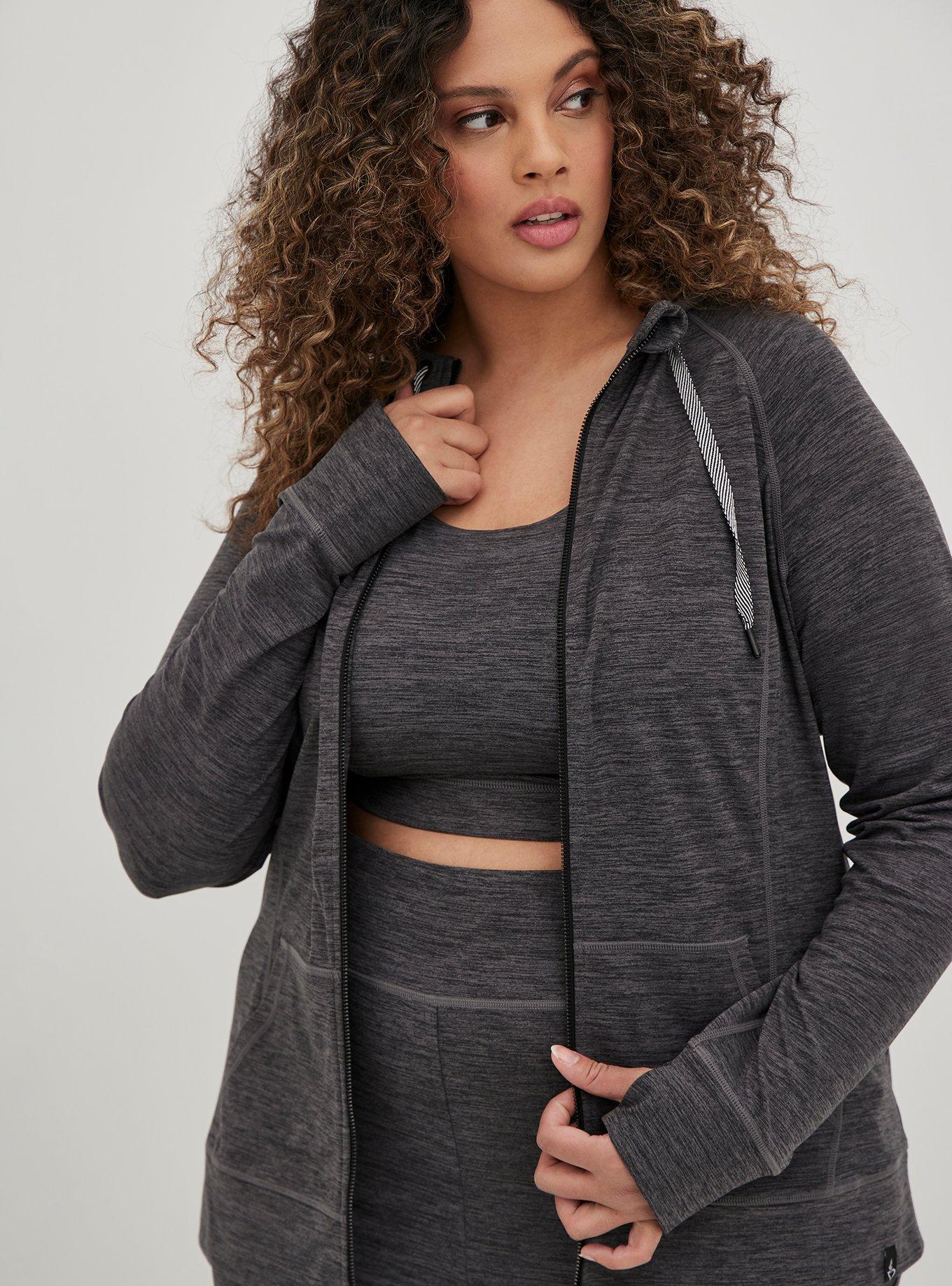 Happy Camper Super Soft Performance Jersey Active Zip Hoodie, BLACK SPACE DYE, hi-res