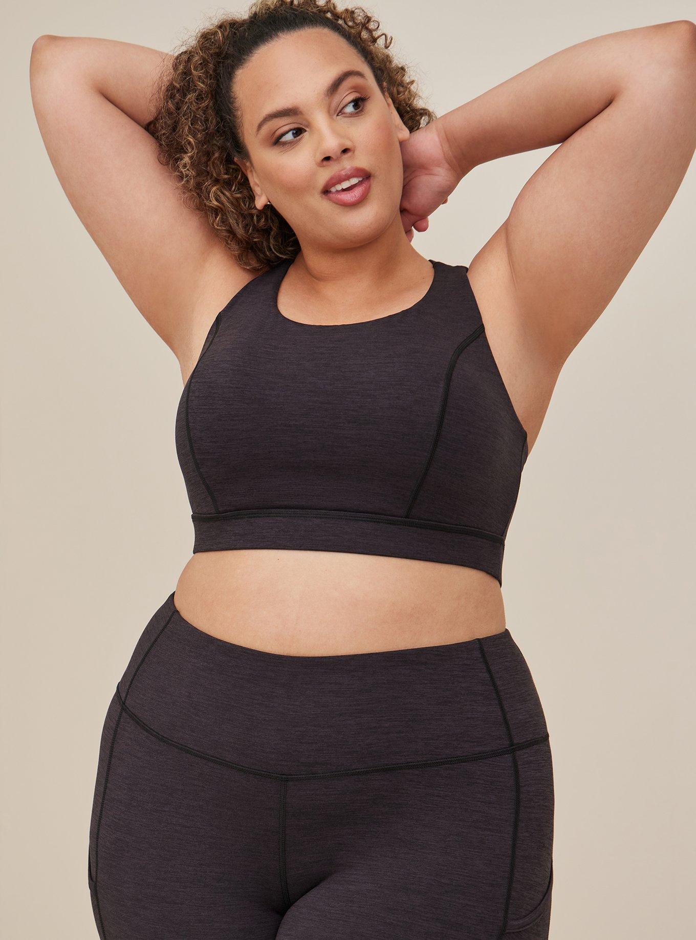 Plus Size - Low Impact Wireless Strappy Back Active Sports Bra