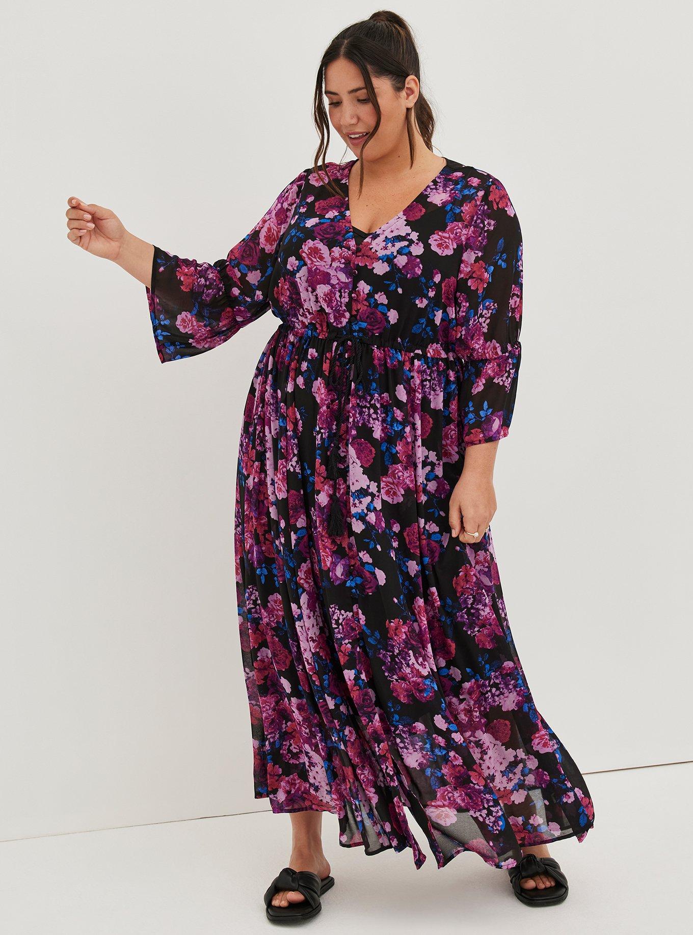 Plus Size - Maxi Chiffon Button-Up Dress Torrid