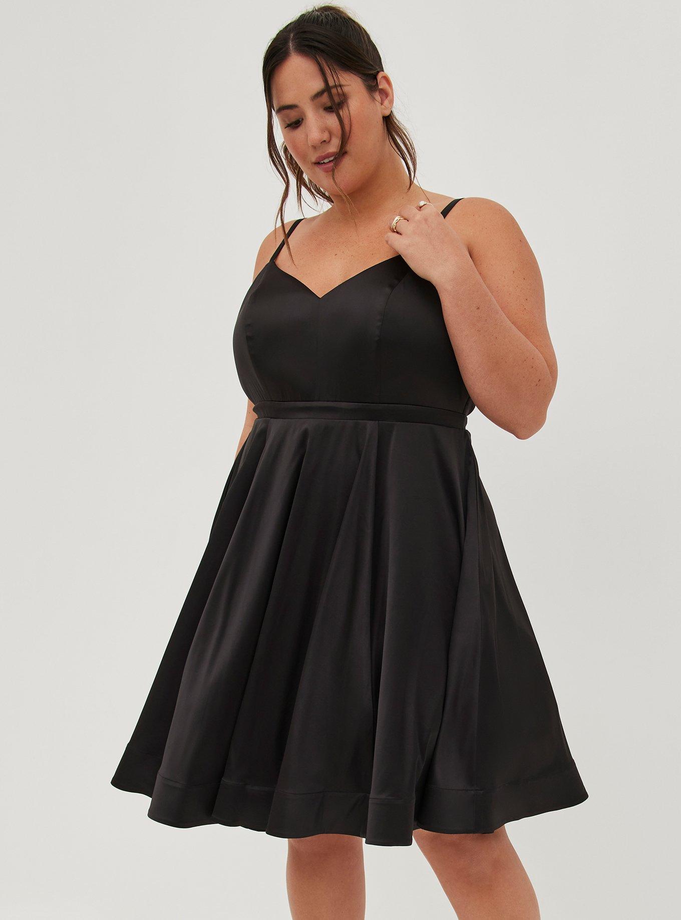 Plus Size - Mini Satin Skater Dress - Torrid