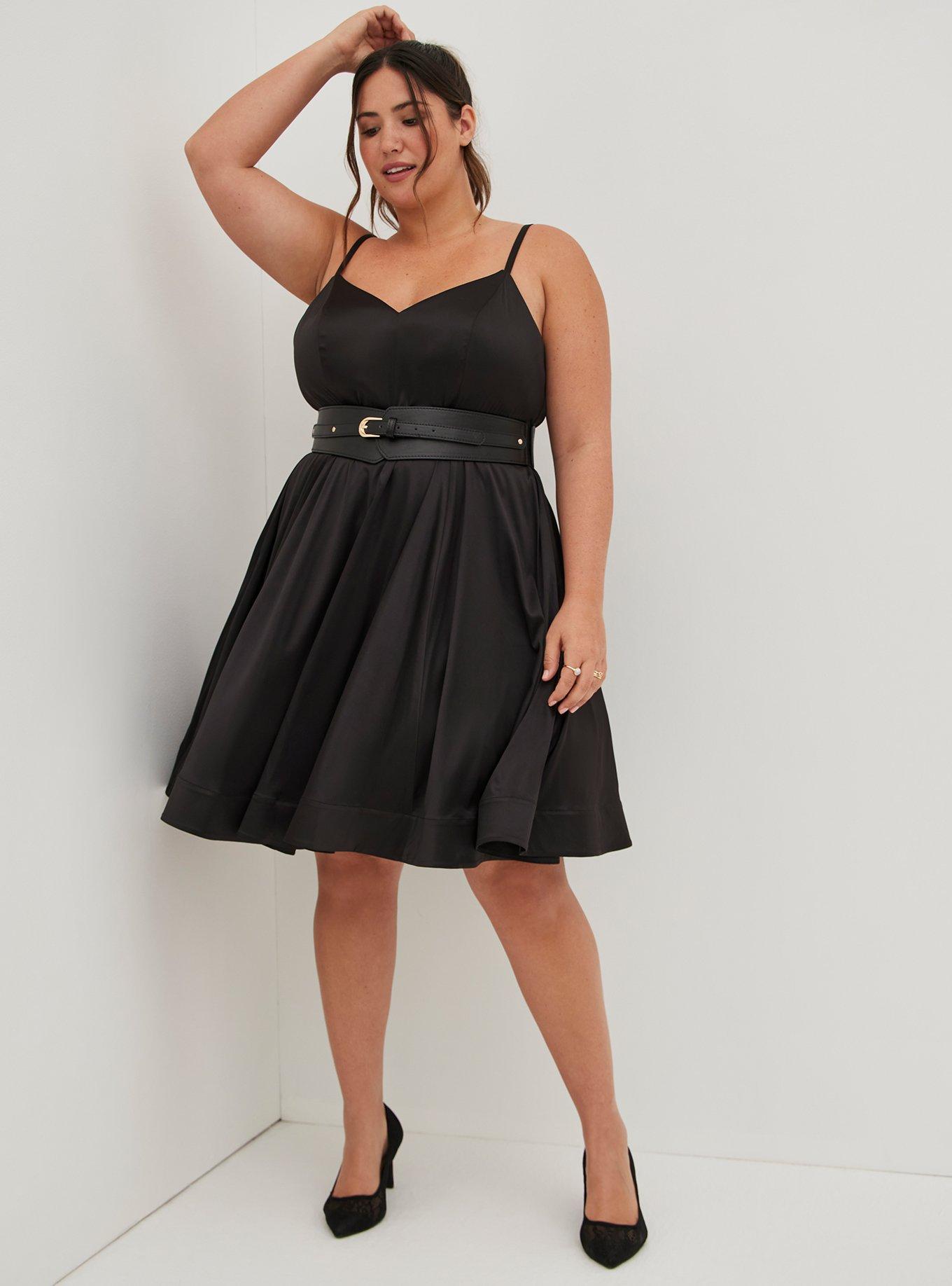 Plus Size Mini Satin Skater Dress Torrid