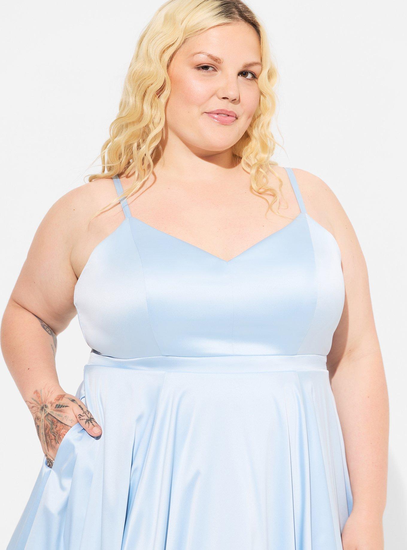 Plus Size Mini Satin Skater Dress Torrid