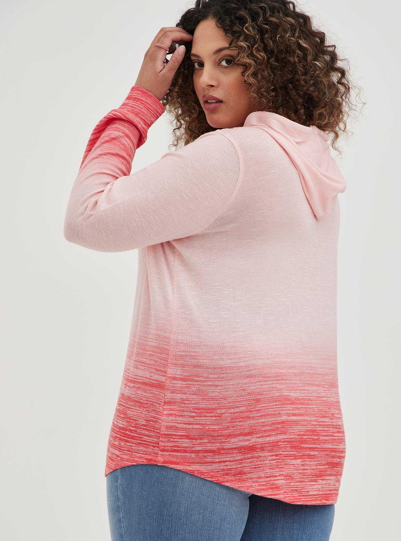 Plus Size Super Soft Plush Lace Inset Hoodie, OTHER PRINTS, alternate