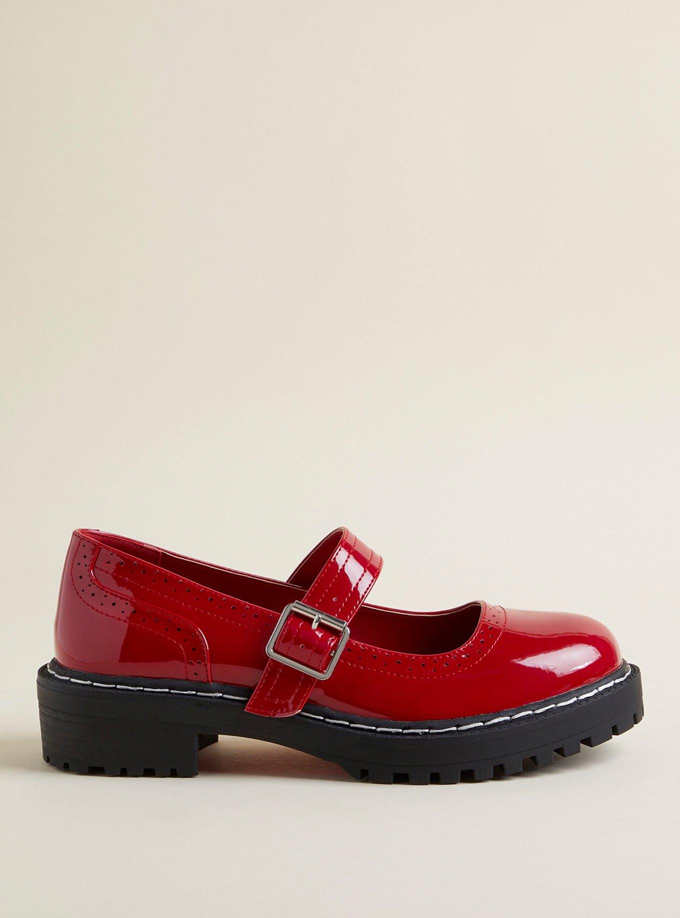 Women's red mary jane shoes hot sale