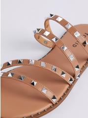 Studded Strap Sandal (WW), BEIGE, alternate