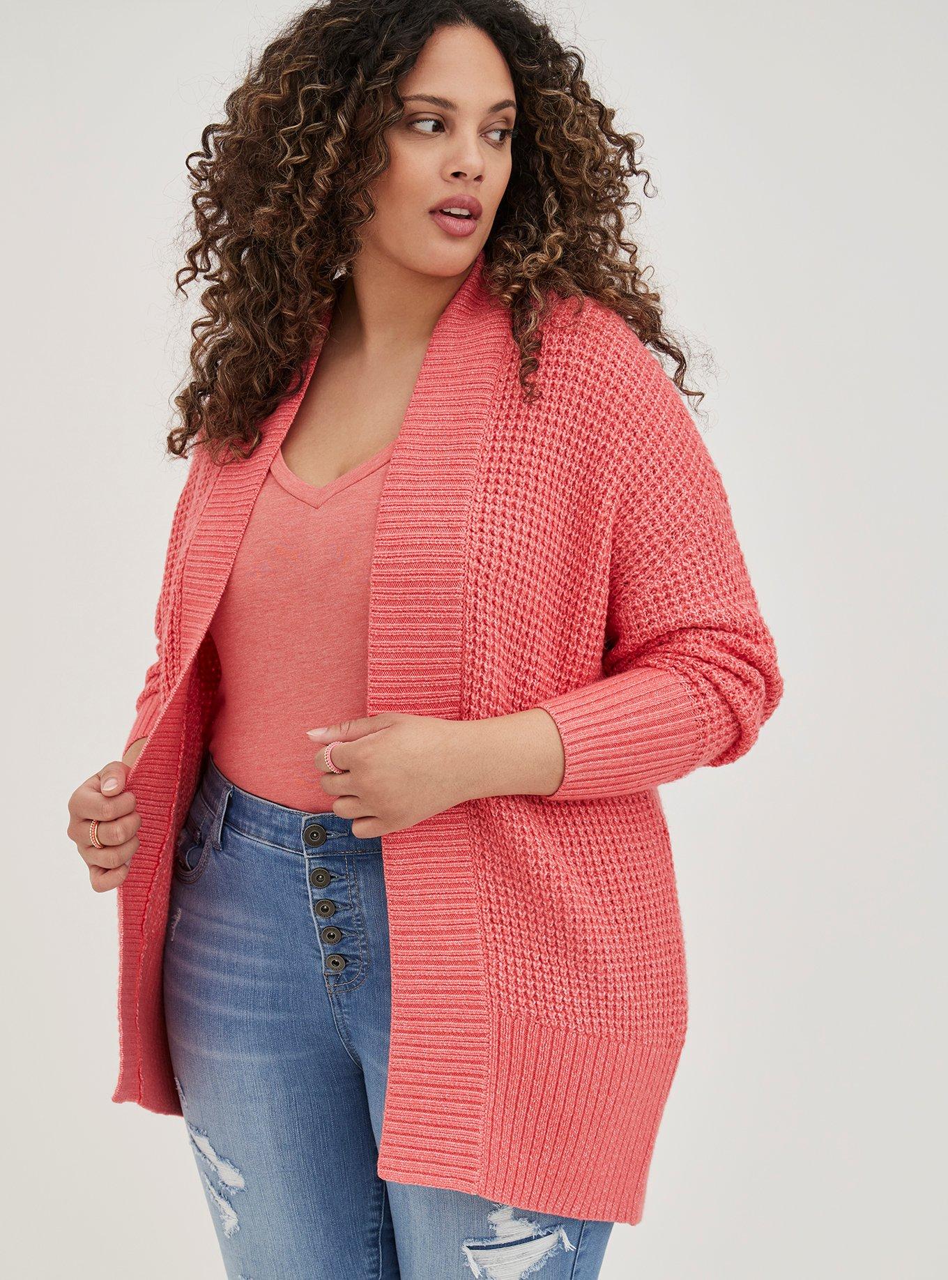 Plus size coral on sale cardigan