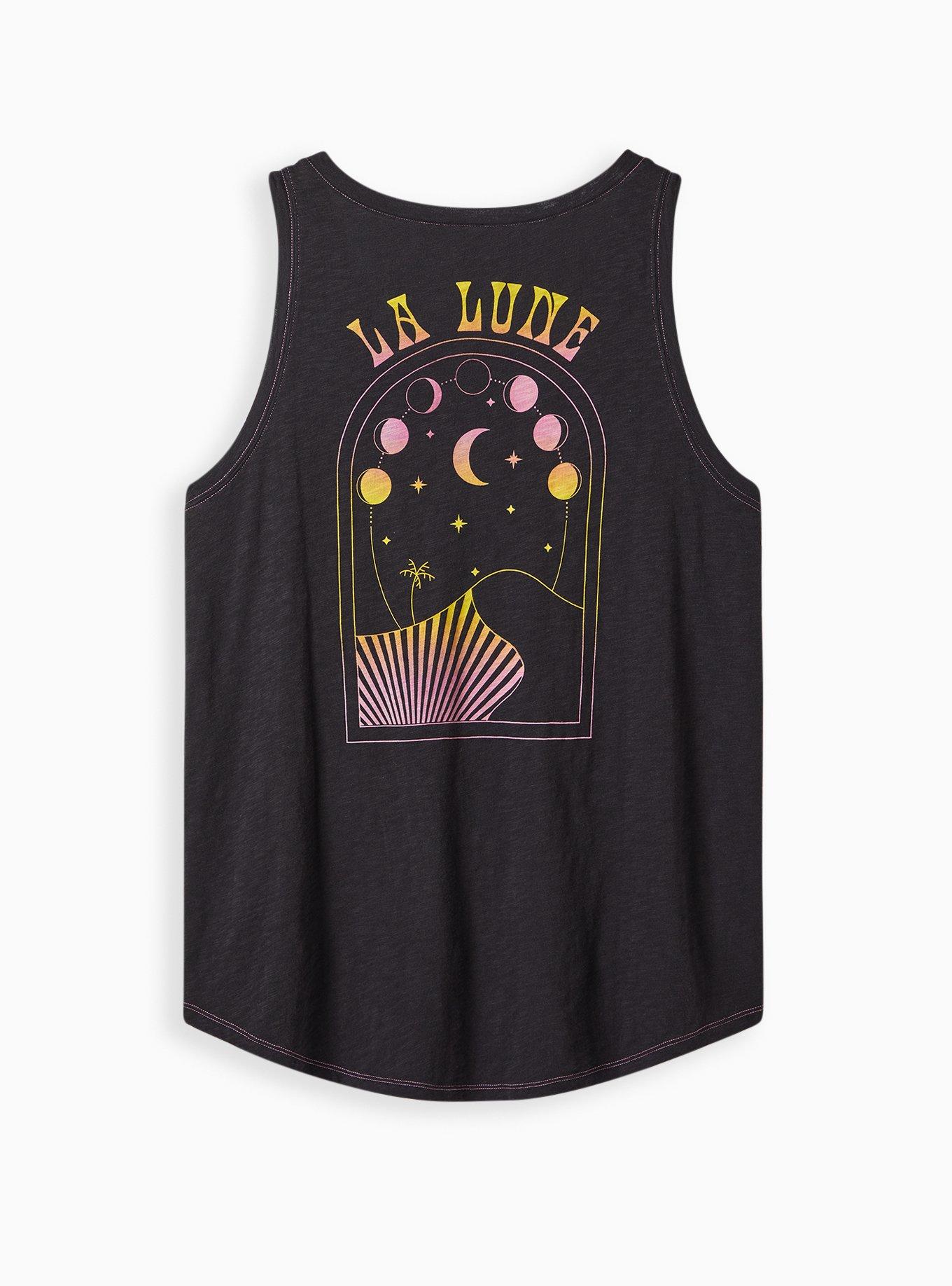 Plus Size Pocket Tank - Cotton La Lune Back Graphic Black, DEEP BLACK, hi-res