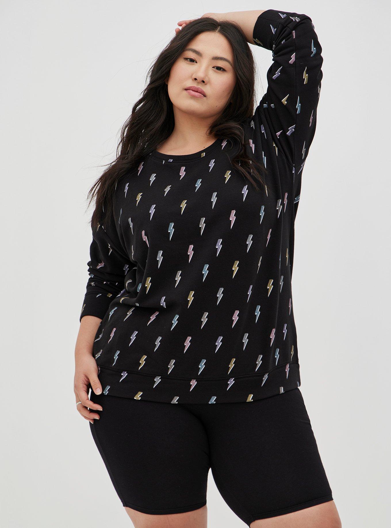 Relaxed Super Soft Fleece Crew Neck Drop Shoulder Sweatshirt, OTHER PRINTS, alternate