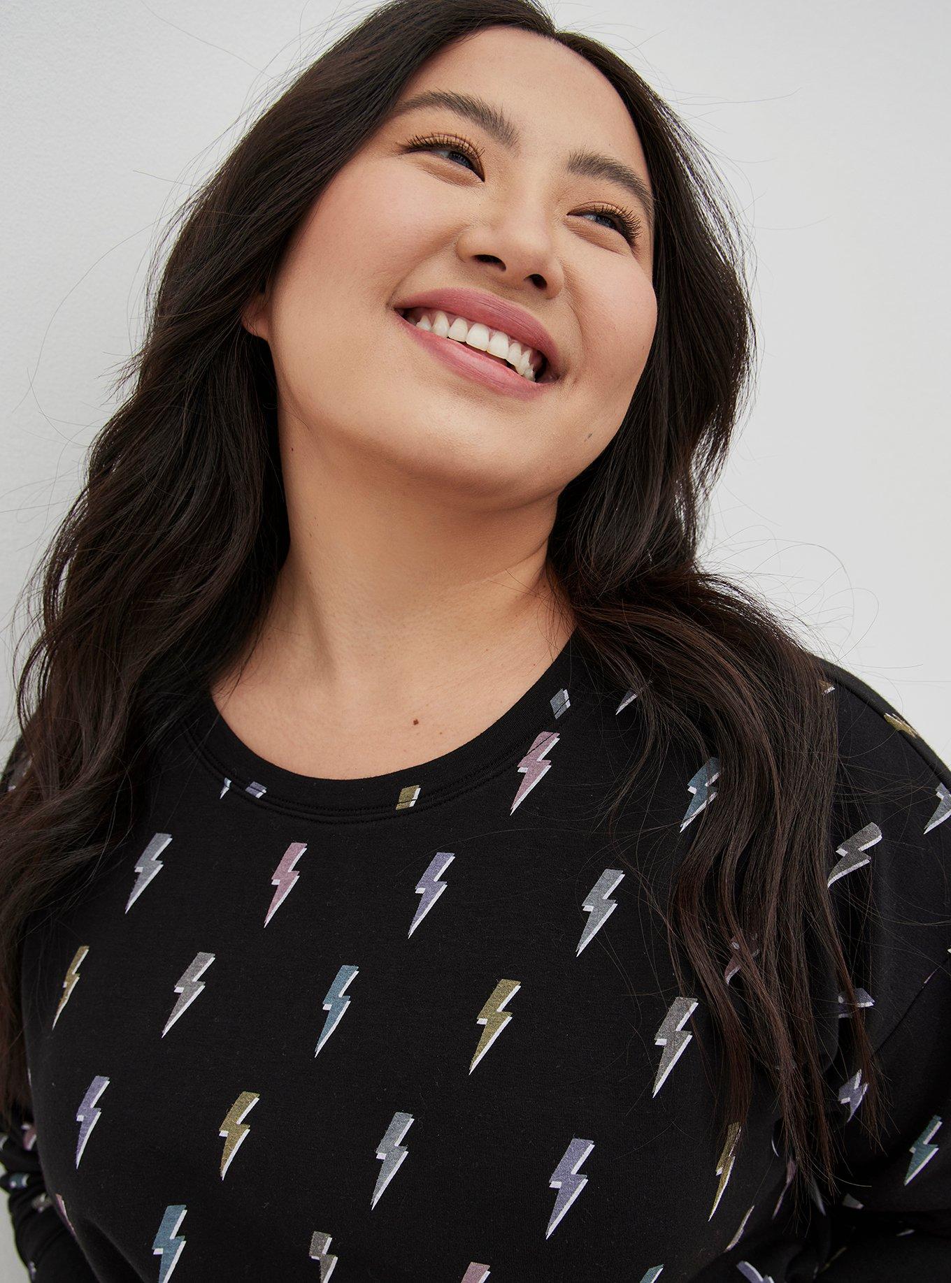 Relaxed Super Soft Fleece Crew Neck Drop Shoulder Sweatshirt, OTHER PRINTS, alternate