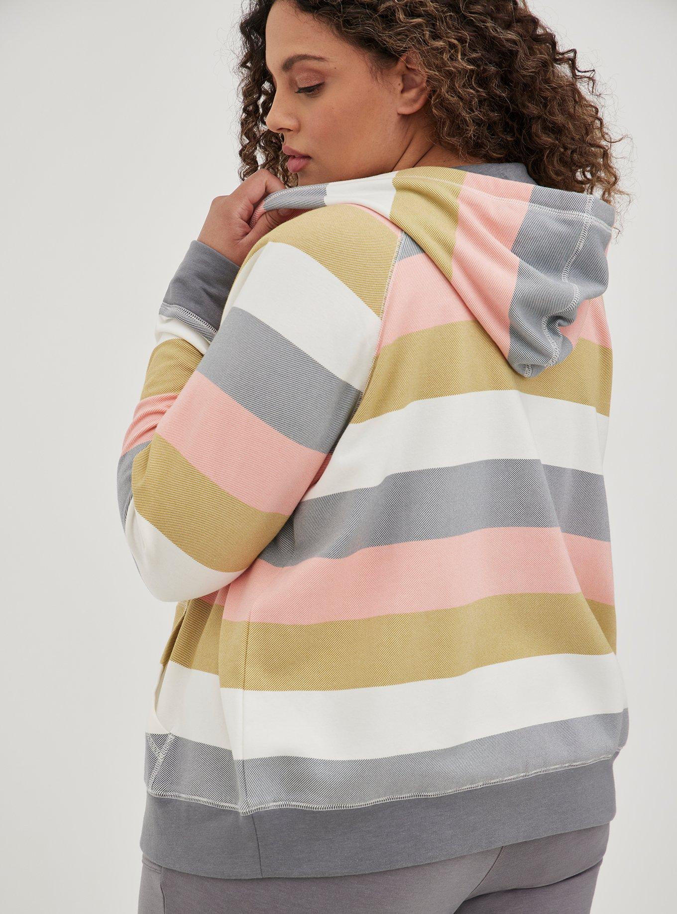 Plus Size - Zip Hoodie - Super Soft Fleece Multi Stripe - Torrid