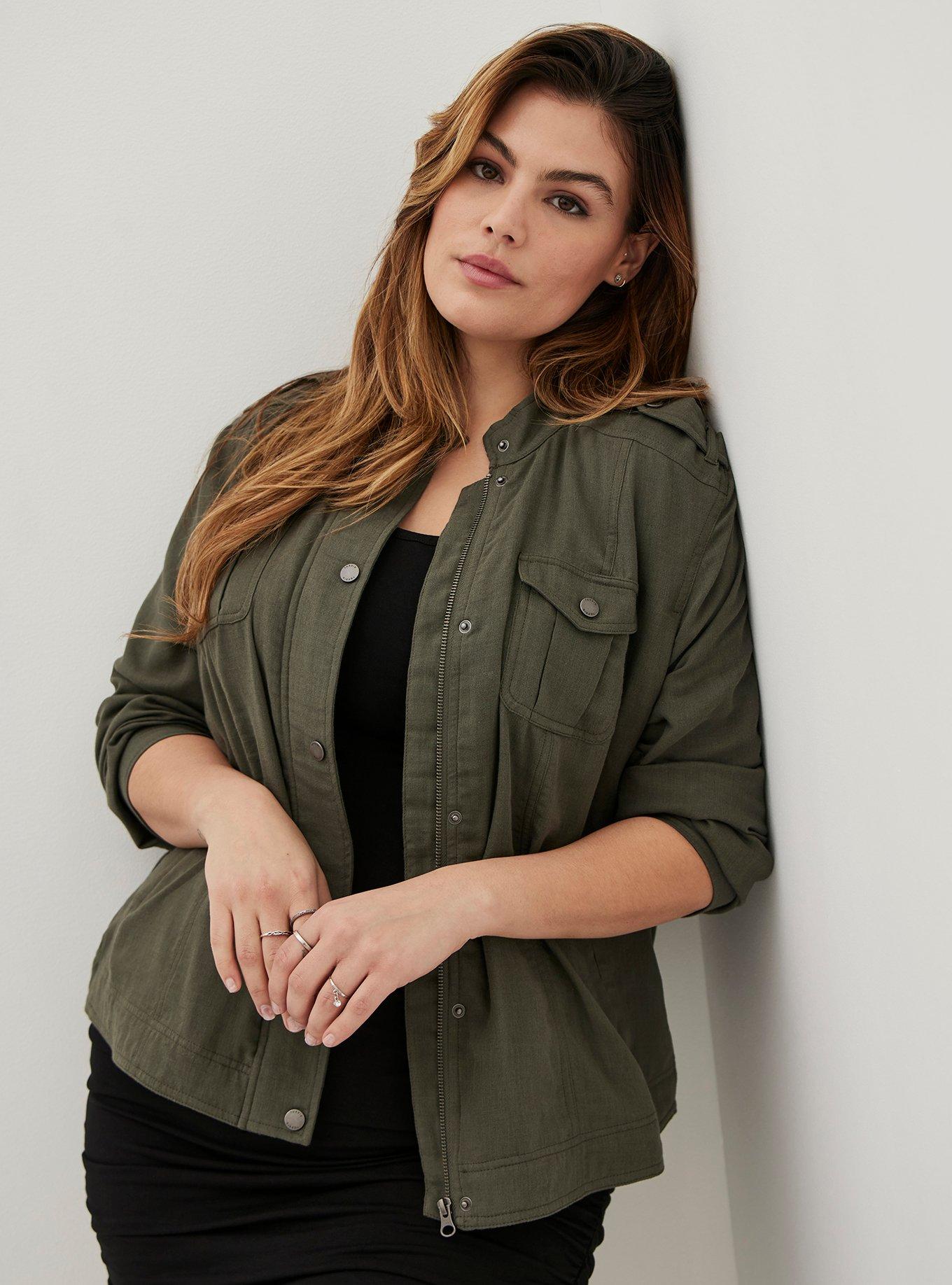 Torrid olive green outlet jacket