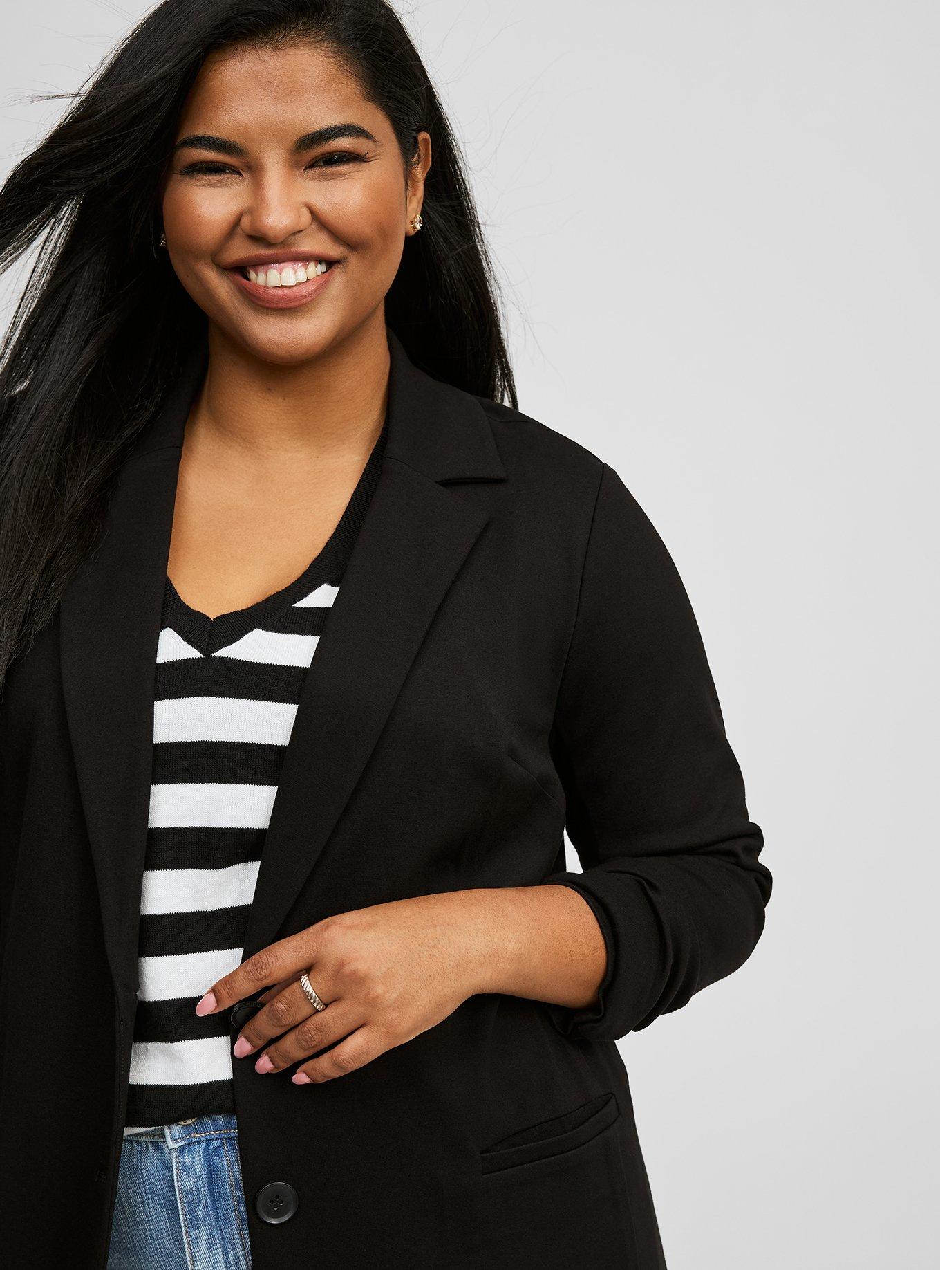 Plus Size Lightweight Ponte Longline Blazer Torrid