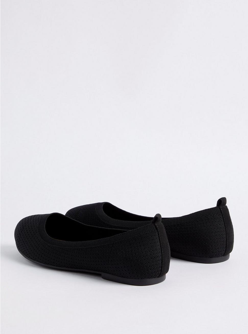 Plus Size - Ballet Flat - Stretch Knit Black (WW) - Torrid