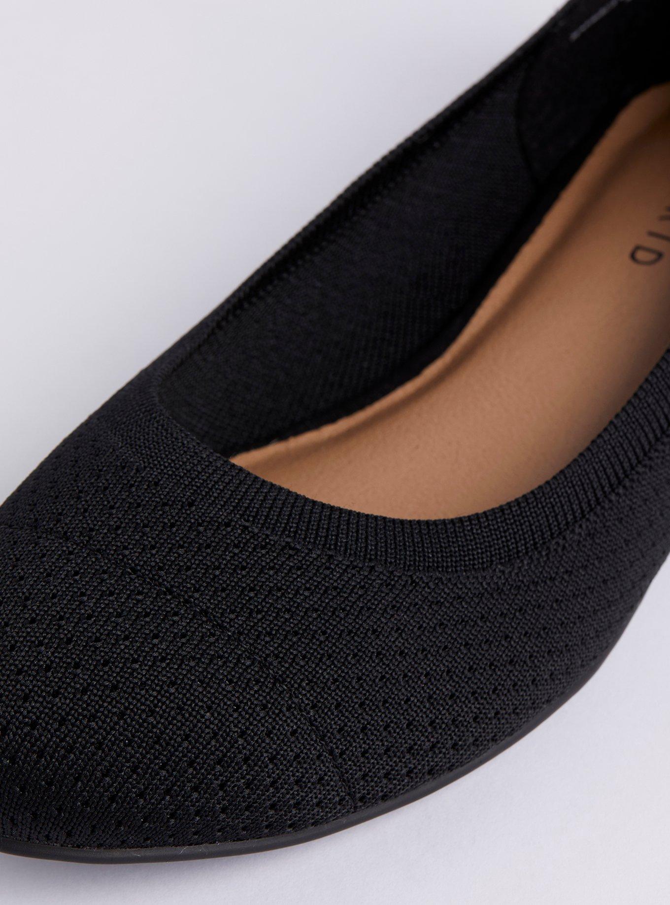Ballet Flat - Stretch Knit Black (WW), BLACK, alternate