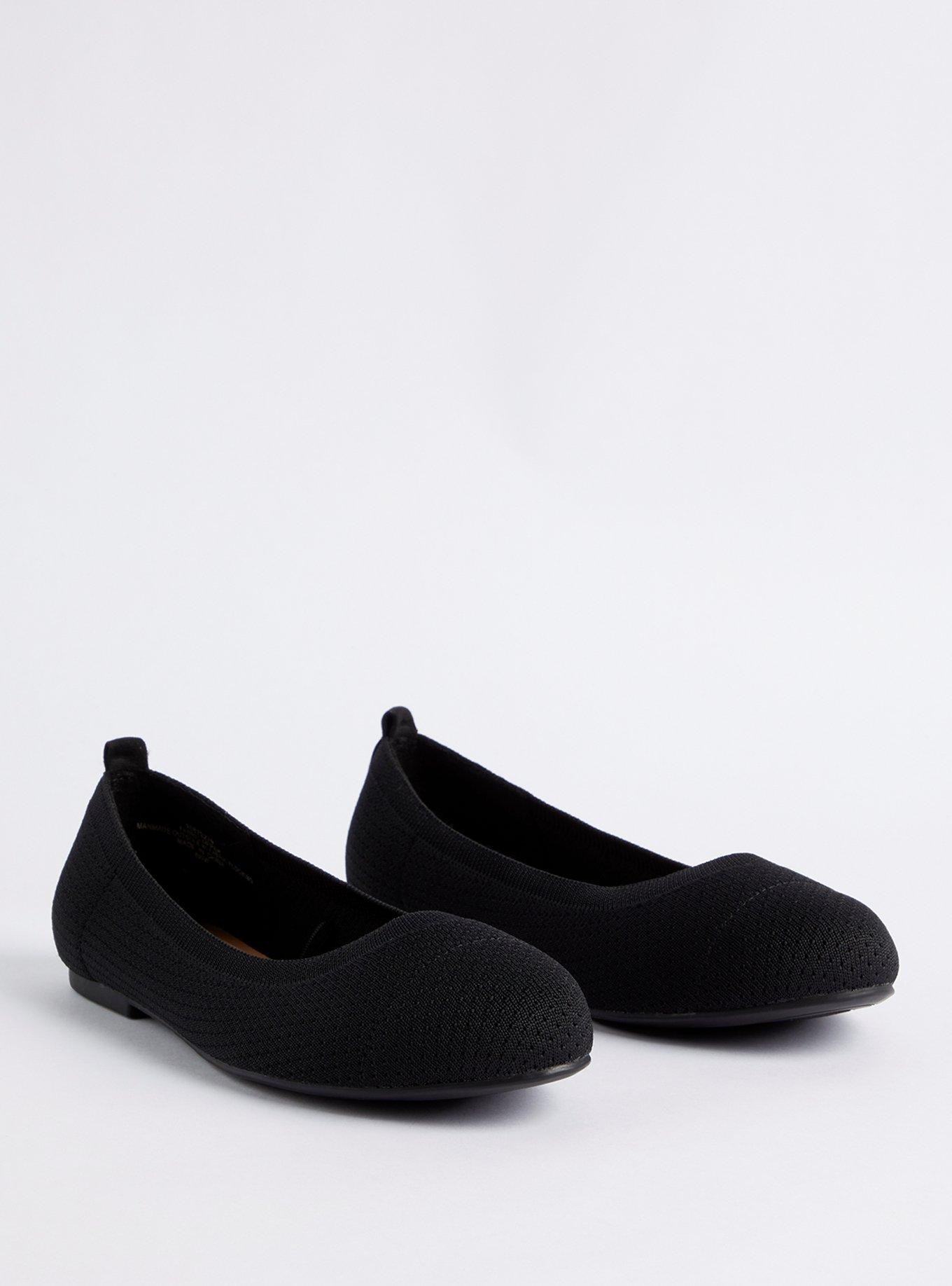 Ballet Flat - Stretch Knit Black (WW), BLACK, hi-res