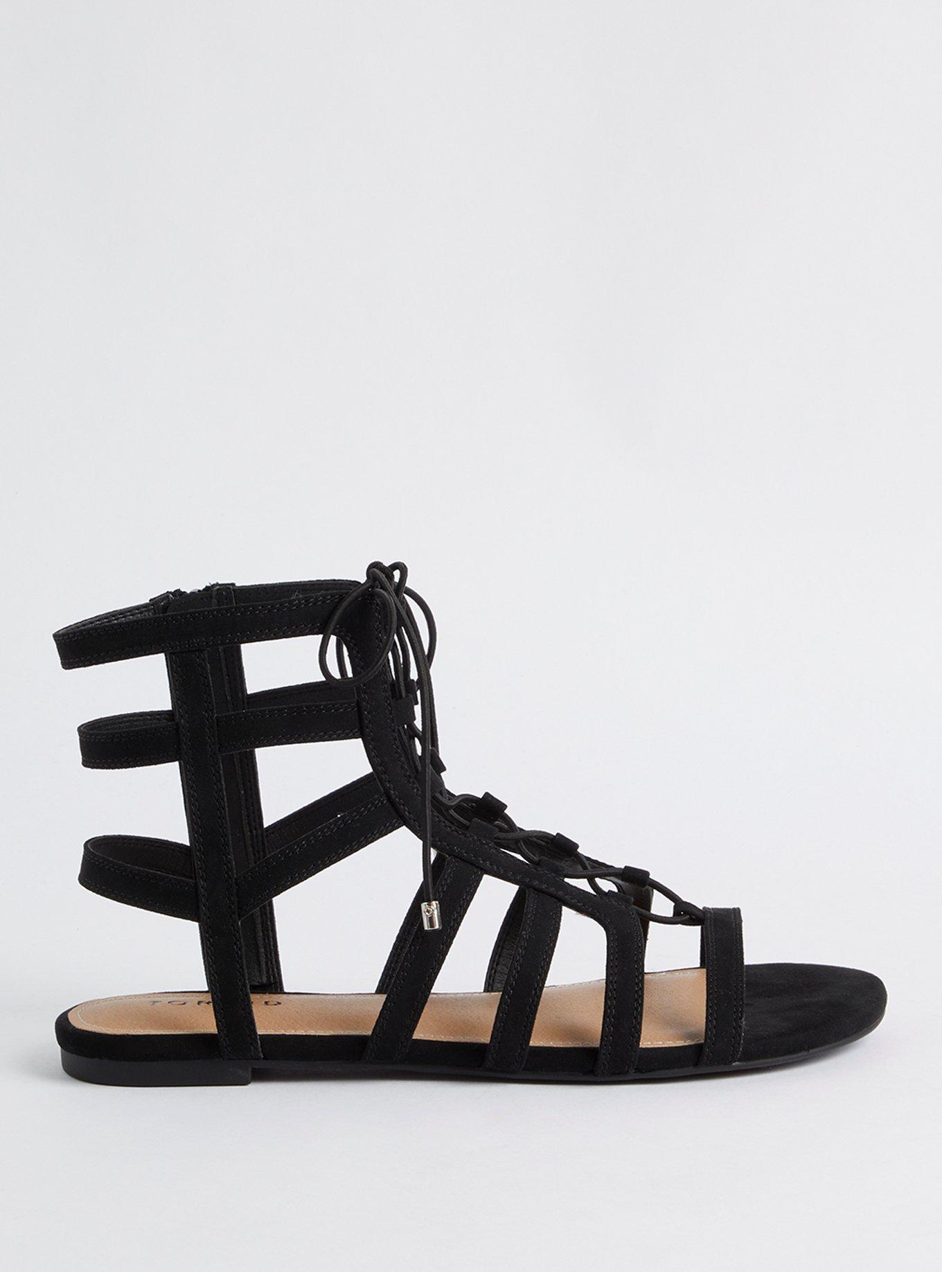 Plus size lace up sandals hot sale