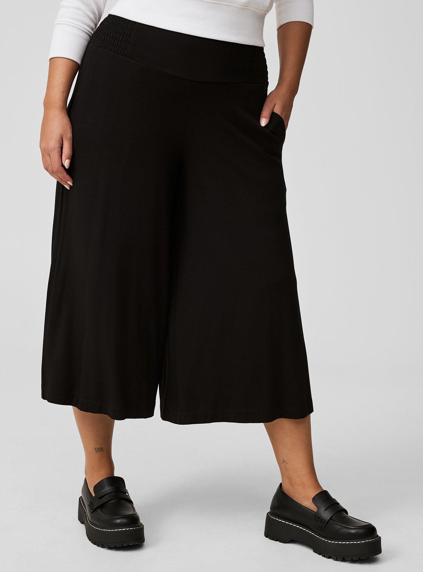 Crop Pull-On Wide Leg Super Soft High-Rise Smocked Waist Pant