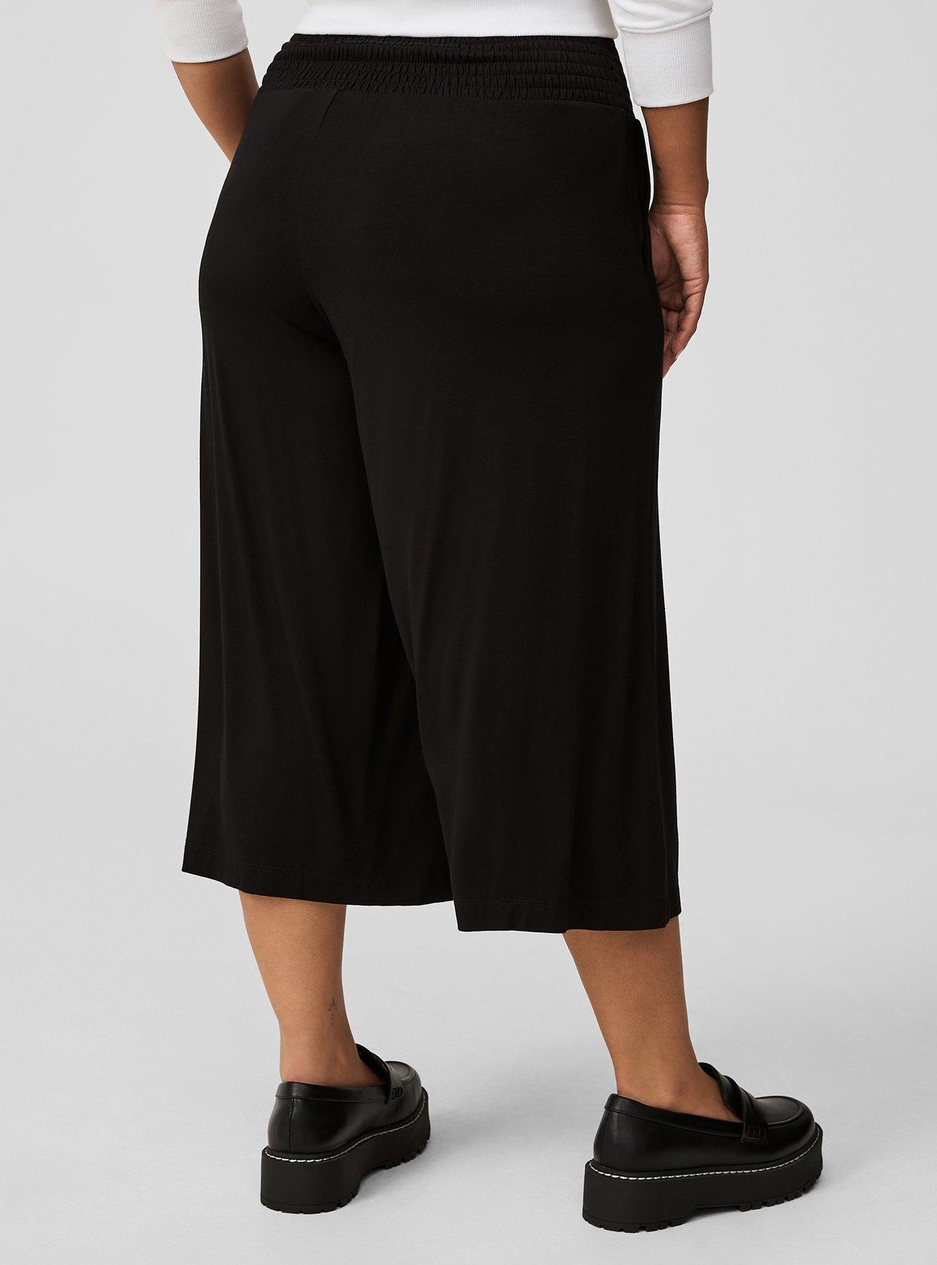 Crop Pull-On Wide Leg Super Soft High-Rise Smocked Waist Pant