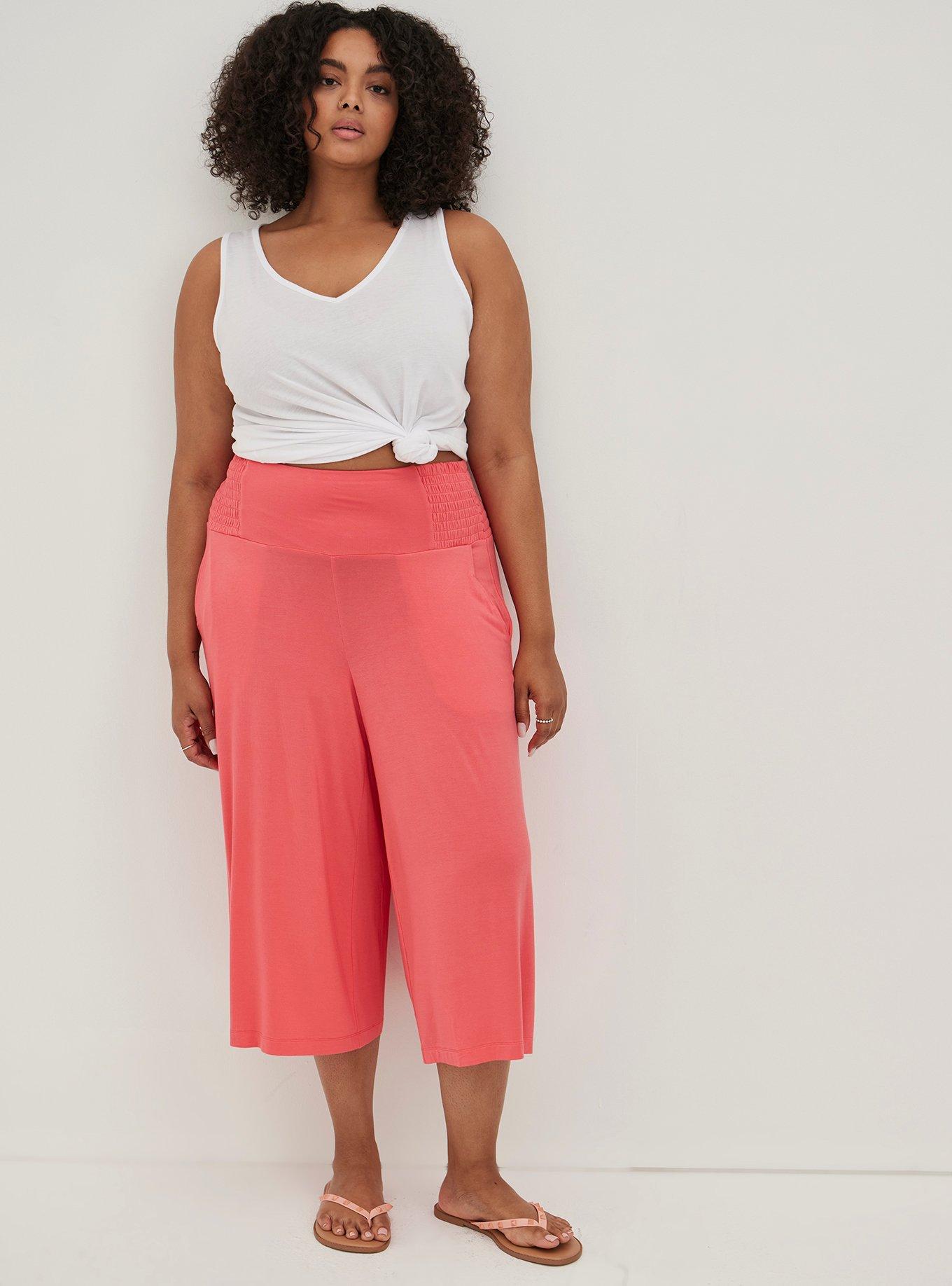Crop Pull-On Wide Leg Super Soft High-Rise Smocked Waist Pant