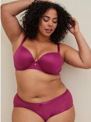Plus Size Simply Spacer T-Shirt Lightly Lined Lace 360° Back Smoothing™ Bra, BOYSENBERRY, alternate