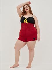 Plus Size Tie Front Romper - Disney Mickey Mouse, RED BLACK, alternate