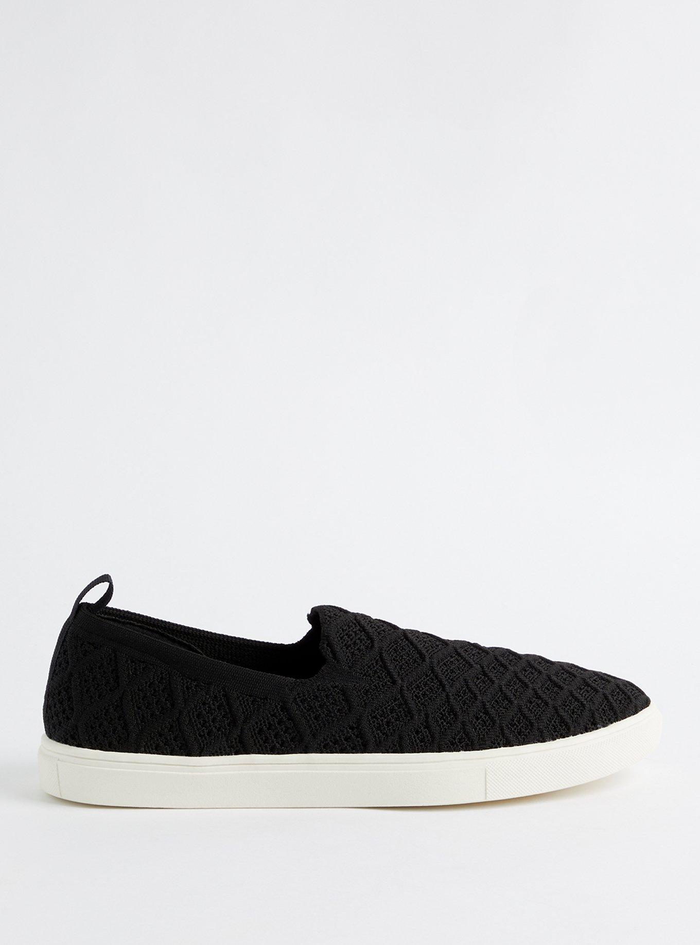 Plus Size Stretch Knit Slip-On Sneaker (WW), BLACK, alternate