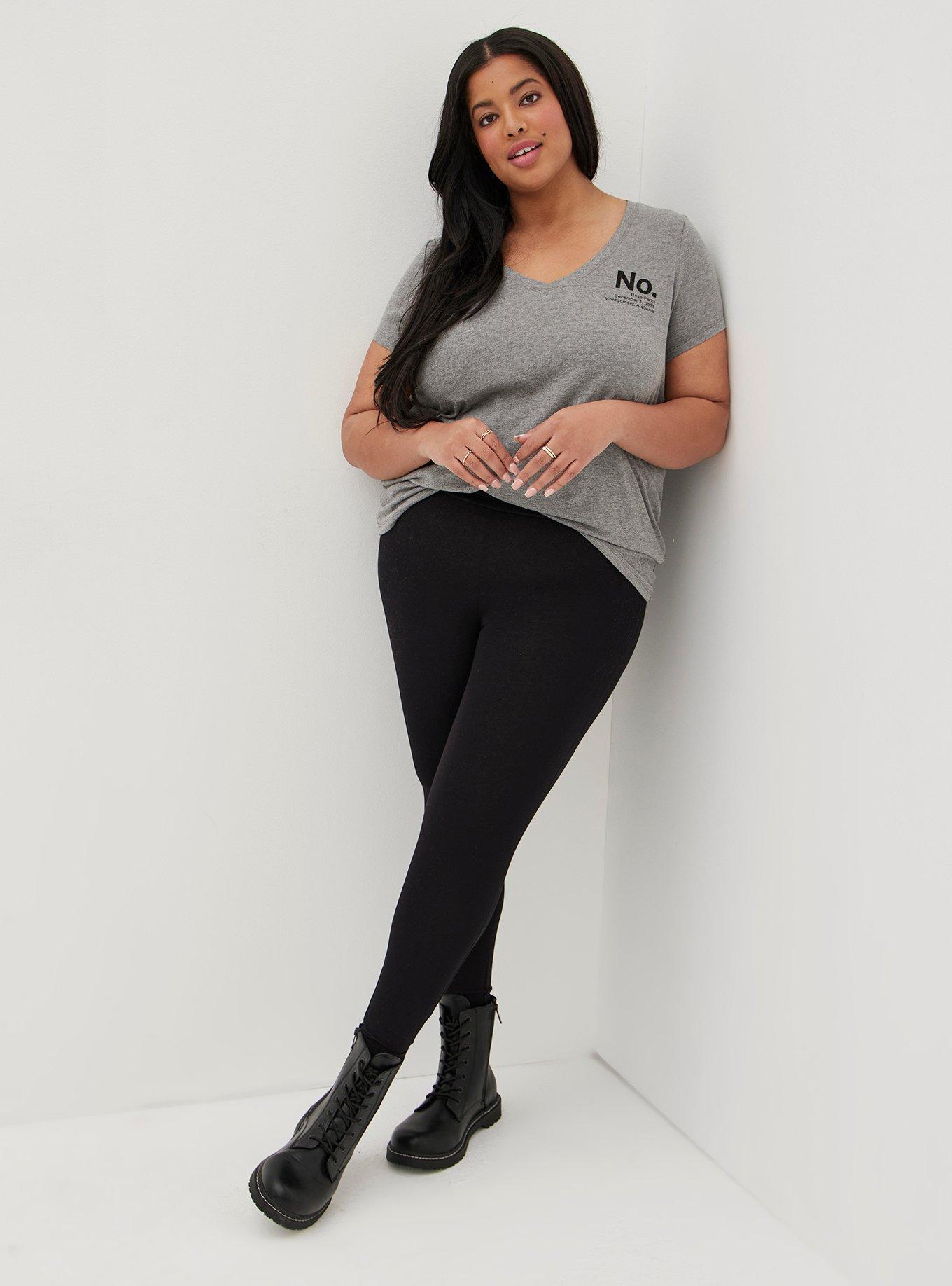 #TorridStrong Classic Fit V-Neck Tee - Rosa Parks No Grey, MEDIUM HEATHER GREY, alternate