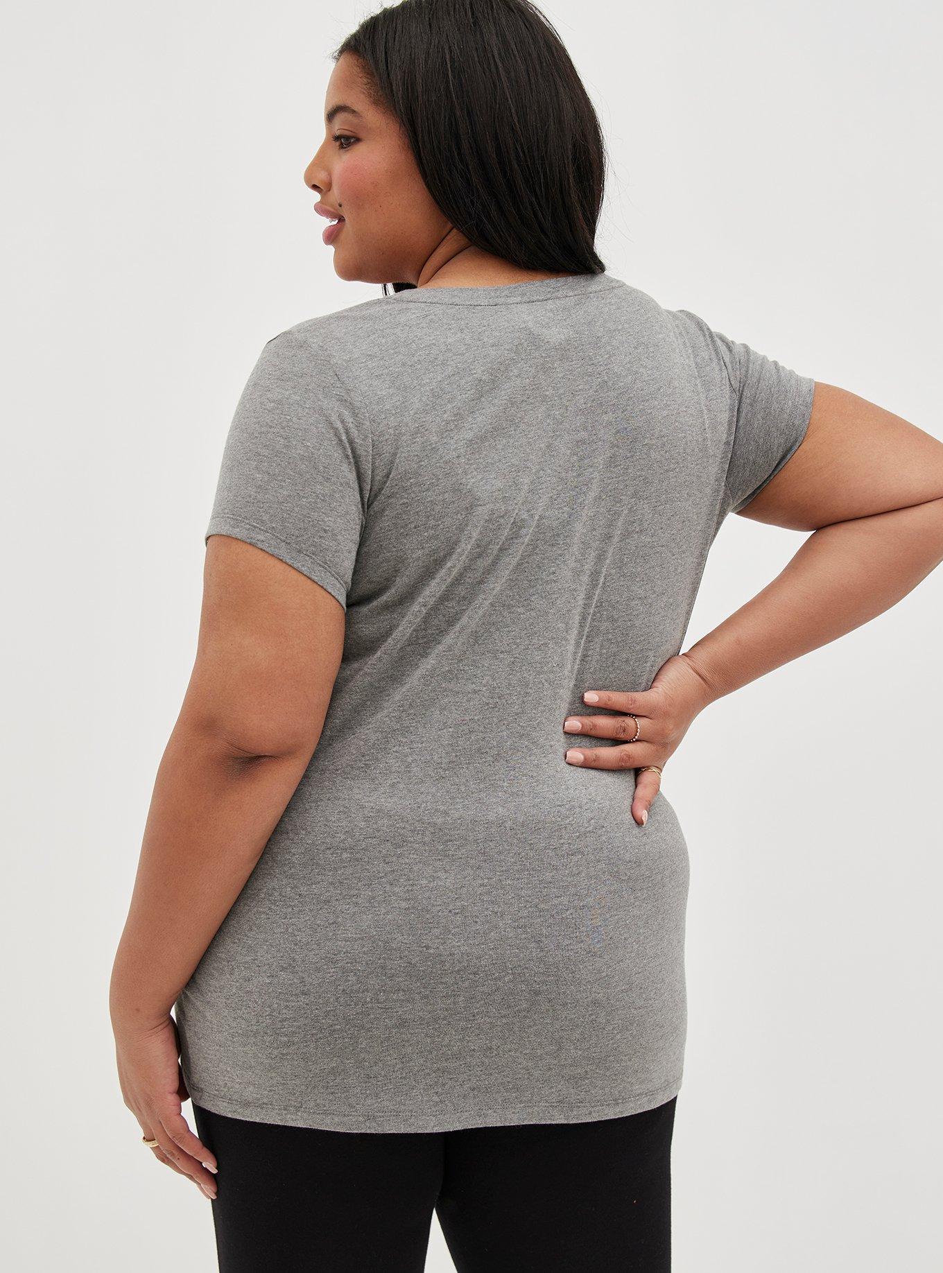 #TorridStrong Classic Fit V-Neck Tee - Rosa Parks No Grey, MEDIUM HEATHER GREY, alternate