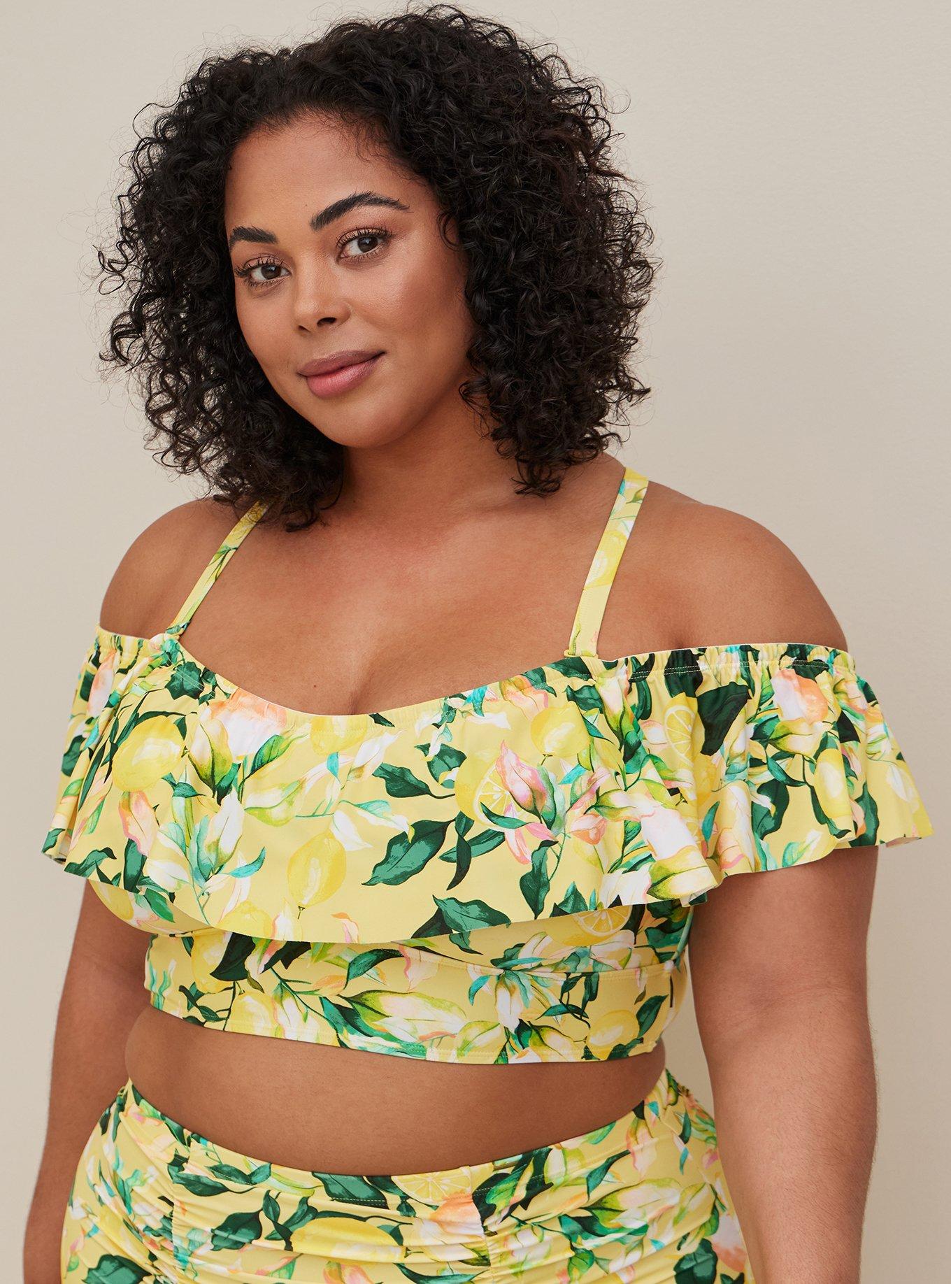 Ruffle on sale swim top